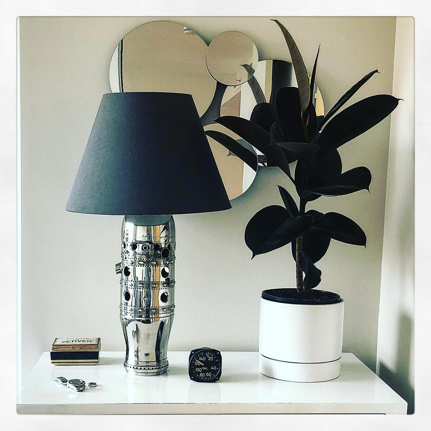 Fokker Pilot Polished Titanium Lamp